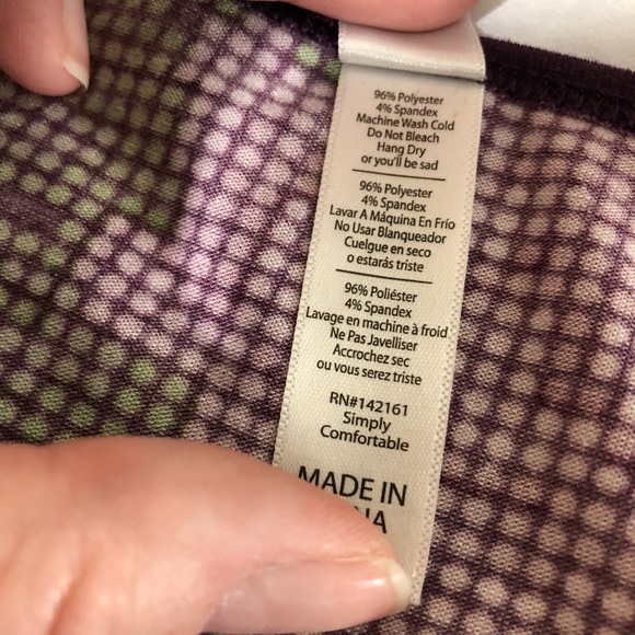 Lularoe Perfect T Purple Floral Short Sleeve Tee - Picture 6 of 8